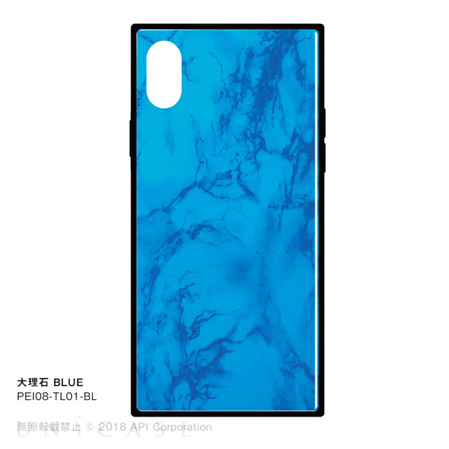 【iPhoneXS/X ケース】TILE 大理石 (BLUE)