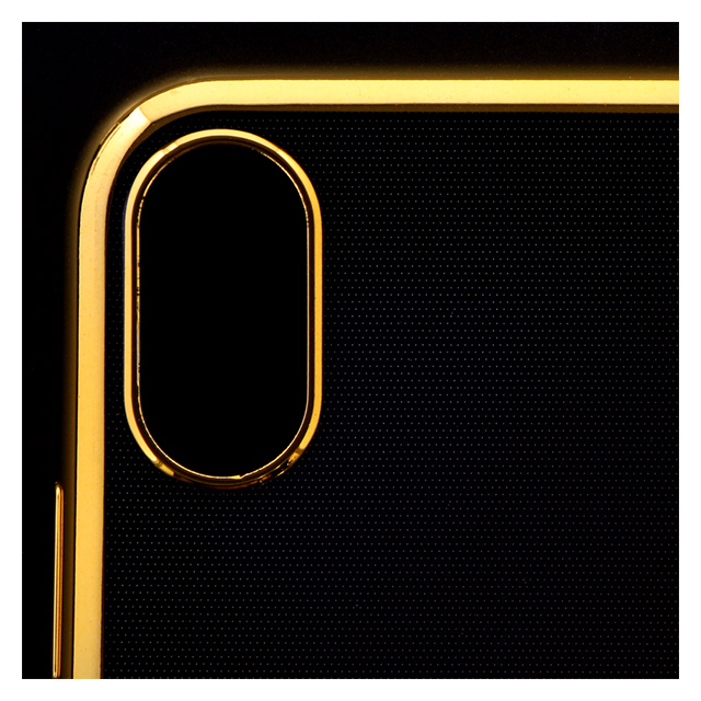 【iPhoneXR ケース】「剛柔」 メタル塗装ソフトケース「メタルクリア」 (ゴールド)サブ画像