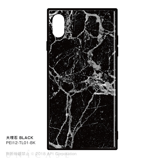 【iPhoneXS Max ケース】TILE 大理石 (BLACK)