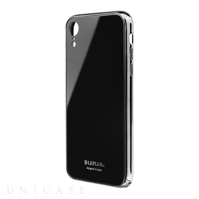 【iPhoneXR ケース】背面ガラスシェルケース「SHELL GLASS PREMIUM」 ブラック