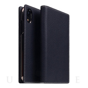 【iPhoneXR ケース】Full Grain Leather Case (Black Blue)