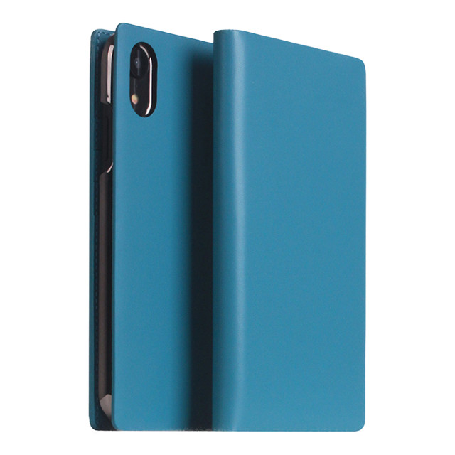 【iPhoneXR ケース】Calf Skin Leather Diary (ブルー)サブ画像