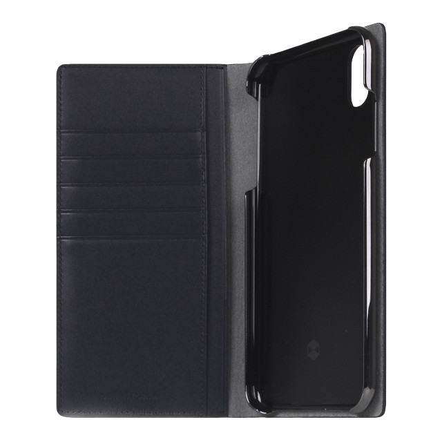 【iPhoneXS Max ケース】Calf Skin Leather Diary (ブラック)サブ画像