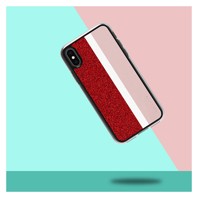 【iPhoneXS/X ケース】Stripe デザインケース (Pink)サブ画像