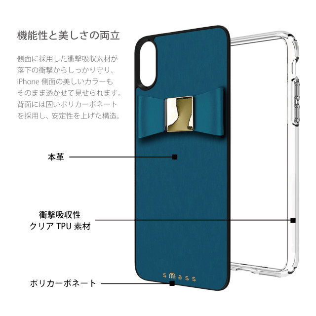 【iPhoneXS/X ケース】Rebon 本革 デザインケース (Aqua Blue)goods_nameサブ画像