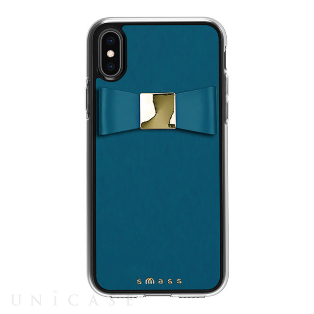 【iPhoneXS/X ケース】Rebon 本革 デザインケース (Aqua Blue)