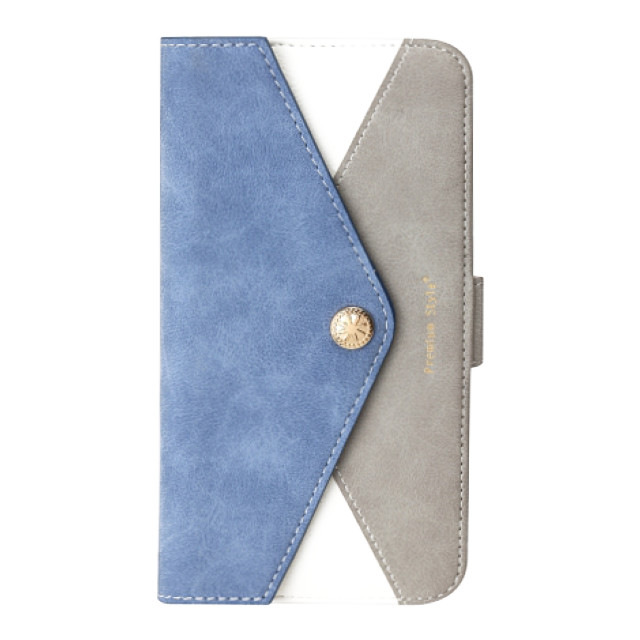 【iPhoneXR ケース】ダブルフリップカバー レター型ポケット (ブルー)サブ画像