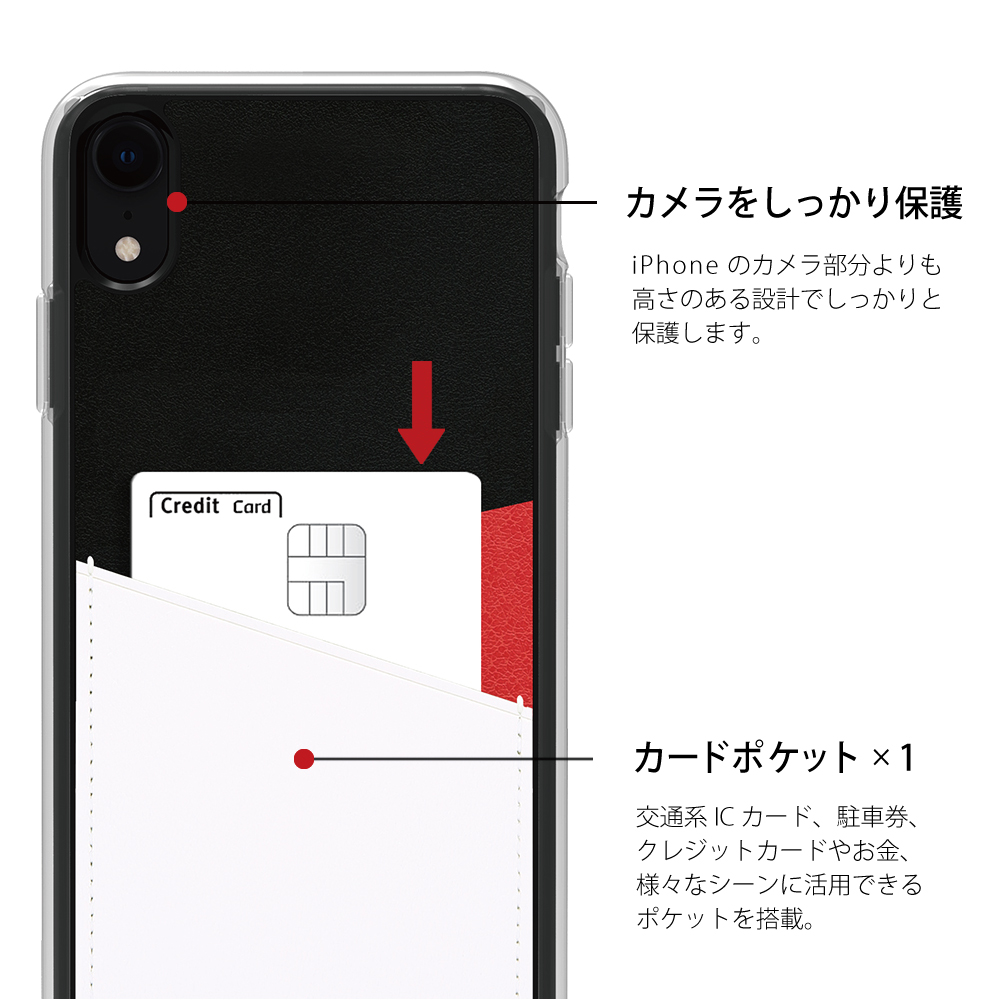 【iPhoneXR ケース】O1 バックポケットケース (Red)サブ画像