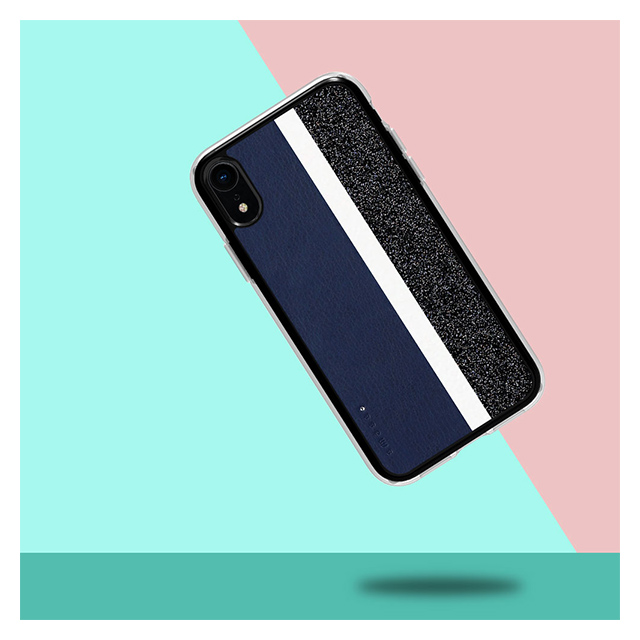 【iPhoneXR ケース】Stripe デザインケース (Navy)サブ画像