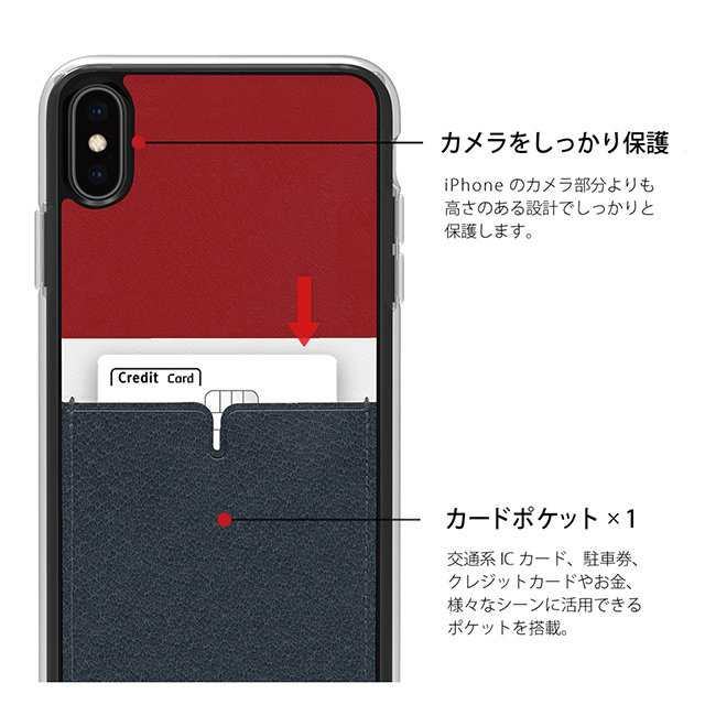 【iPhoneXS Max ケース】C1 バックポケットケース  (Dark Red)goods_nameサブ画像