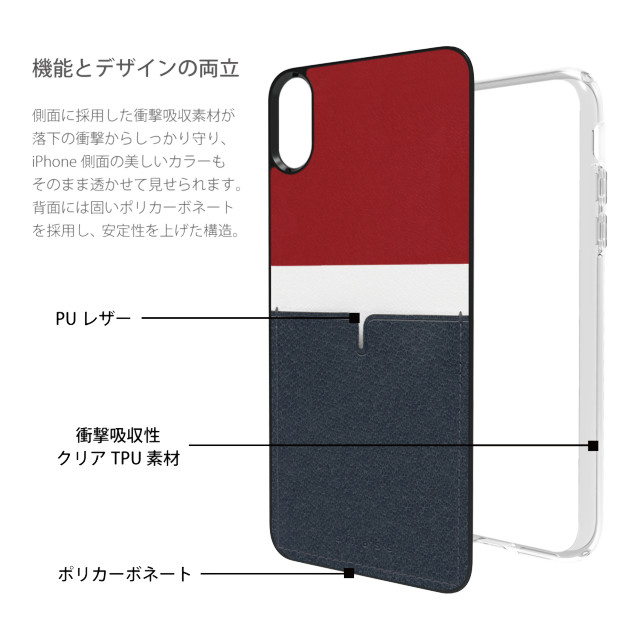 【iPhoneXS Max ケース】C1 バックポケットケース  (Dark Red)サブ画像