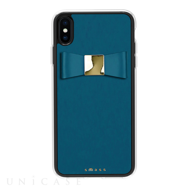 【iPhoneXS Max ケース】Rebon 本革 デザインケース (Aqua Blue)