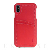 【iPhoneXS Max ケース】KOALA カードポケット付きiPhoneケース（ストラップ付き） Red