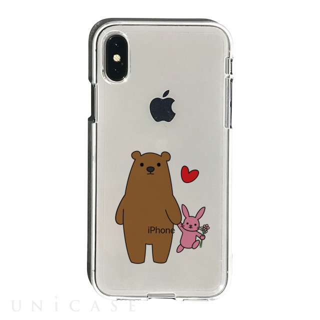 【iPhoneXS/X ケース】ソフトクリアケース (クマとウサギ)