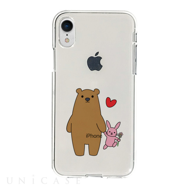 【iPhoneXR ケース】ソフトクリアケース (クマとウサギ)