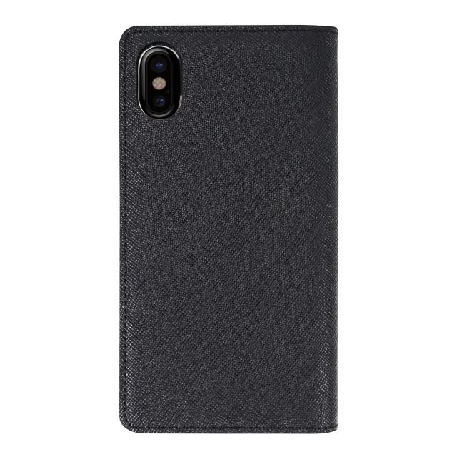 【iPhoneXS Max ケース】Saffiano Flip Case (ブラック)サブ画像