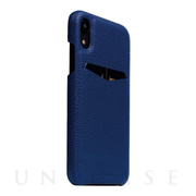 【iPhoneXR ケース】Full Grain Leather Back Case (Black Blue)