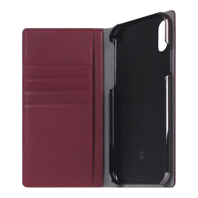 【iPhoneXR ケース】Calf Skin Leather Diary (バーガンディ)サブ画像