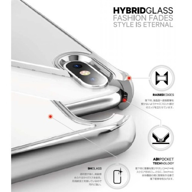 【iPhoneXR ケース】液晶保護ガラス付き! 耐衝撃ケース HYBRID GLASSシリーズ (ブラック)サブ画像