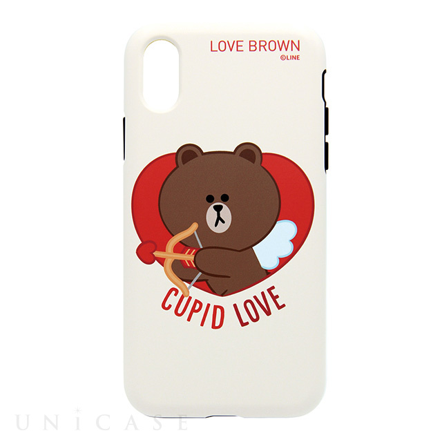 【iPhoneXS/X ケース】DUAL GUARD CUPID LOVE (ブラウンキューピッド)