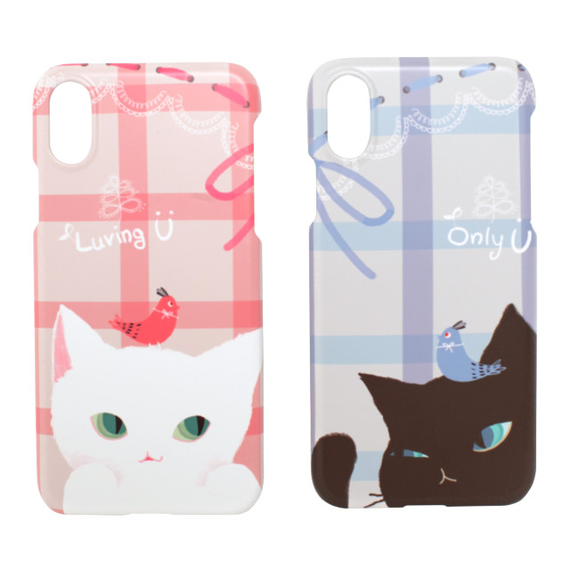 【iPhoneXS/X ケース】Cat Couple Bar (ホワイト)サブ画像