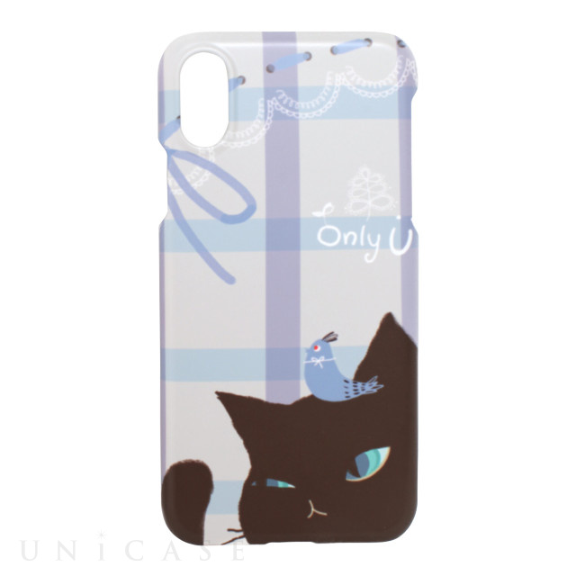 【iPhoneXS/X ケース】Cat Couple Bar (ブラック)