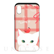 【iPhoneXS/X ケース】Card slide Cat Couple (ホワイト)