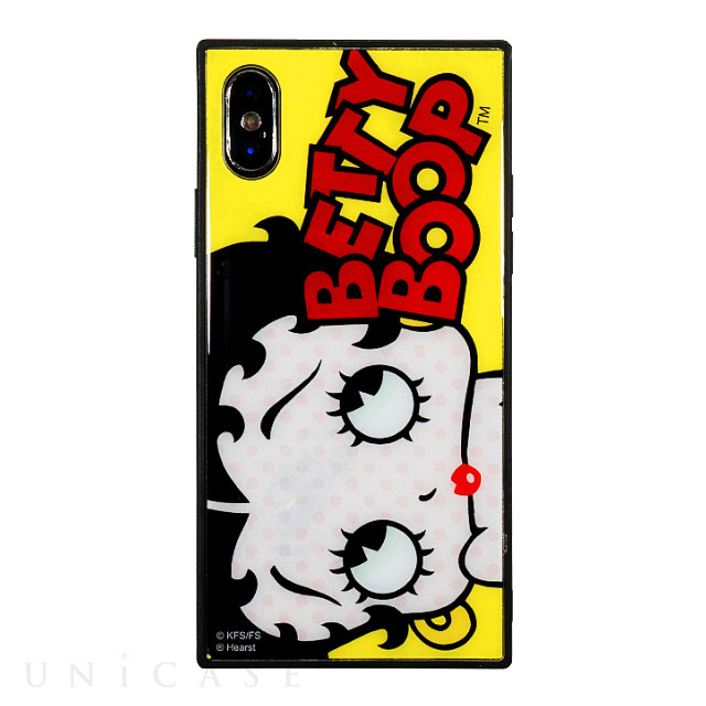 【iPhoneXS/X ケース】Betty Boop スクエア型 ガラスケース (YELLOW)