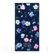 【iPhoneXR ケース】CECIL McBEE 背面ガラスケース (小花柄/NAVY)