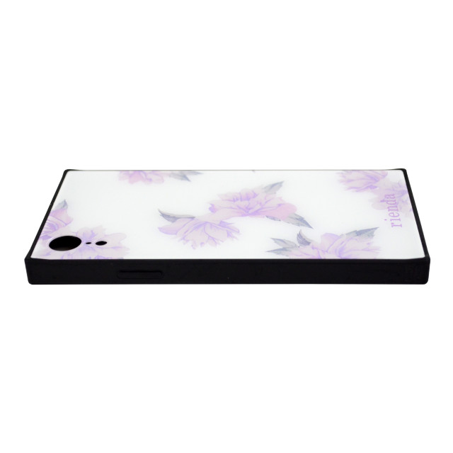 【iPhoneXR ケース】rienda 背面ガラスケース  (ワントーンフラワー/White)サブ画像