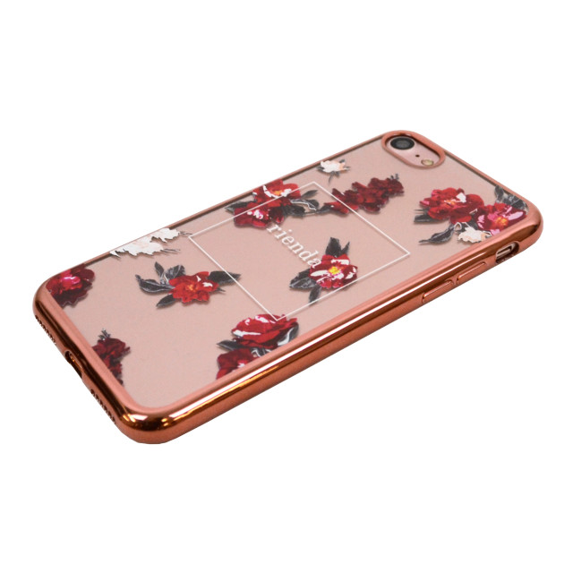 【iPhoneSE(第3/2世代)/8/7 ケース】rienda メッキクリアケース (レッドフラワー)goods_nameサブ画像