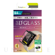 【Apple Watch SE/Series6/5/4(44mm) フィルム】立体成型シームレスガラス (ブラック)
