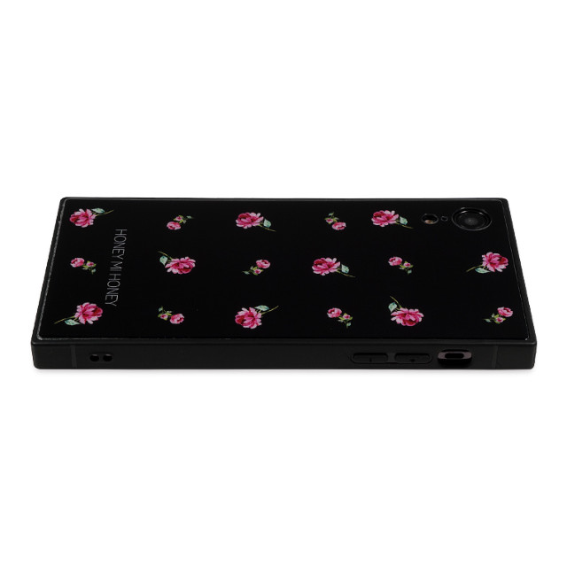 【iPhoneXR ケース】HONEY MI HONEY スクエア型 ガラスケース (PINK ROSE BLACK)サブ画像