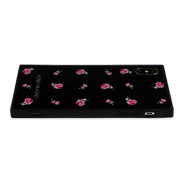 【iPhoneXS Max ケース】HONEY MI HONEY スクエア型 ガラスケース (PINK ROSE BLACK)サブ画像