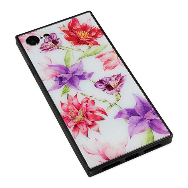 【iPhone8/7 ケース】DaTuRa スクエア型 ガラスケース (RESORT FLOWER WHITE)サブ画像