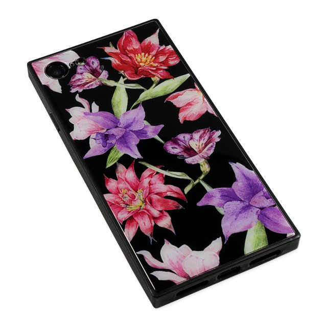【iPhone8/7 ケース】DaTuRa スクエア型 ガラスケース (RESORT FLOWER BLACK)goods_nameサブ画像