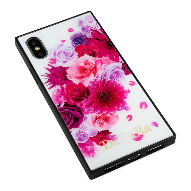 【iPhoneXS/X ケース】DaTuRa スクエア型 ガラスケース (CLASSIC FLOWER WHITE)サブ画像