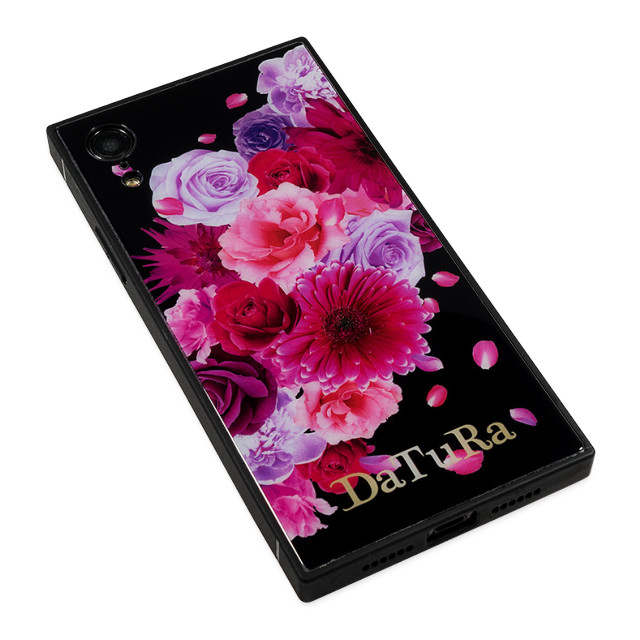 【iPhoneXR ケース】DaTuRa スクエア型 ガラスケース (CLASSIC FLOWER BLACK)サブ画像