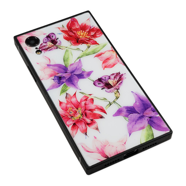 【iPhoneXR ケース】DaTuRa スクエア型 ガラスケース (RESORT FLOWER WHITE)サブ画像