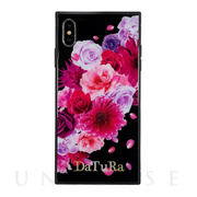 【iPhoneXS Max ケース】DaTuRa スクエア型 ガラスケース (CLASSIC FLOWER BLACK)