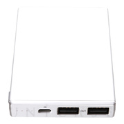 micro USBタフケーブル付き モバイルバッテリー5000mAh (ホワイト)