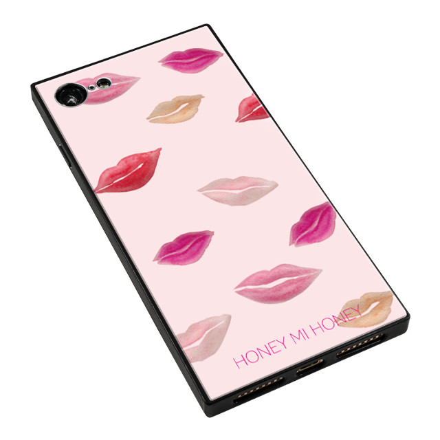 【iPhone8/7 ケース】HONEY MI HONEY スクエア型 ガラスケース (PINK KISS)サブ画像