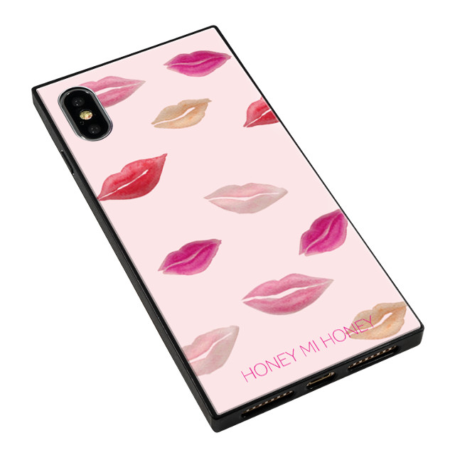 【iPhoneXS/X ケース】HONEY MI HONEY スクエア型 ガラスケース (PINK KISS)goods_nameサブ画像
