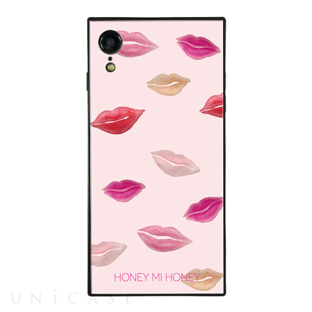 【iPhoneXR ケース】HONEY MI HONEY スクエア型 ガラスケース (PINK KISS)