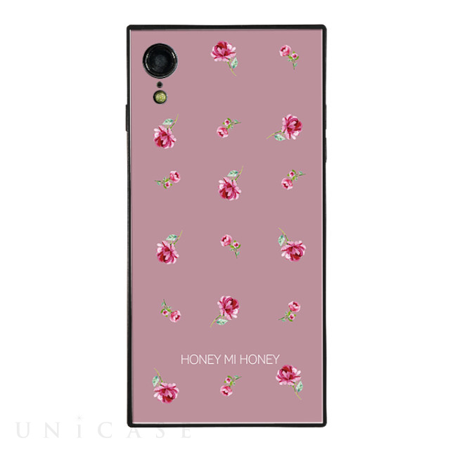 【iPhoneXR ケース】HONEY MI HONEY スクエア型 ガラスケース (PINK ROSE PINK)