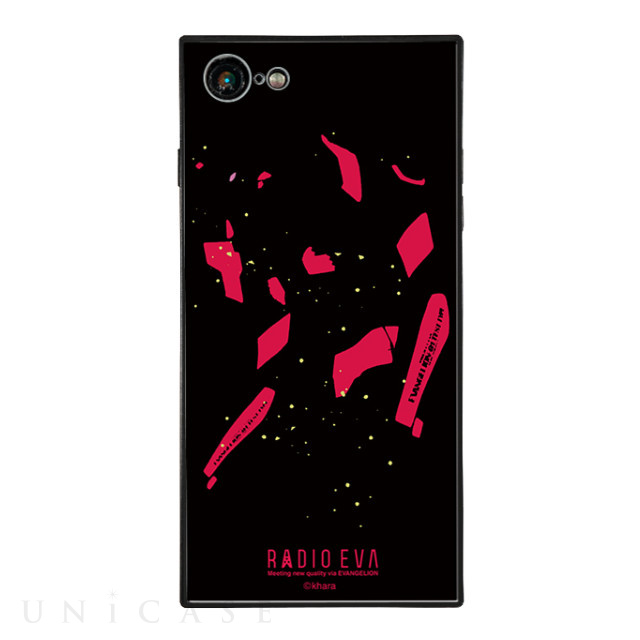 【iPhone8/7 ケース】RADIO EVA スクエア型 ガラスケース (YAMIYO (RED))