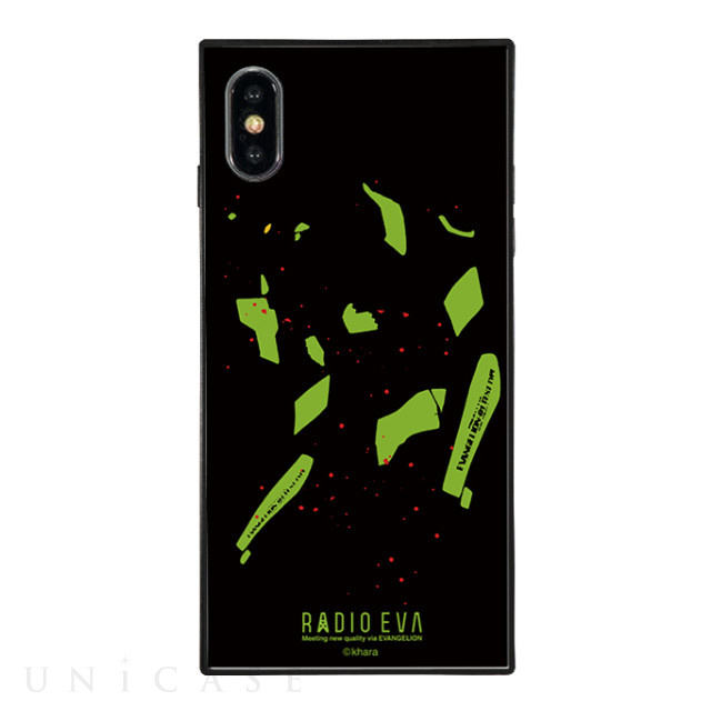 【iPhoneXS/X ケース】RADIO EVA スクエア型 ガラスケース (YAMIYO (GREEN))