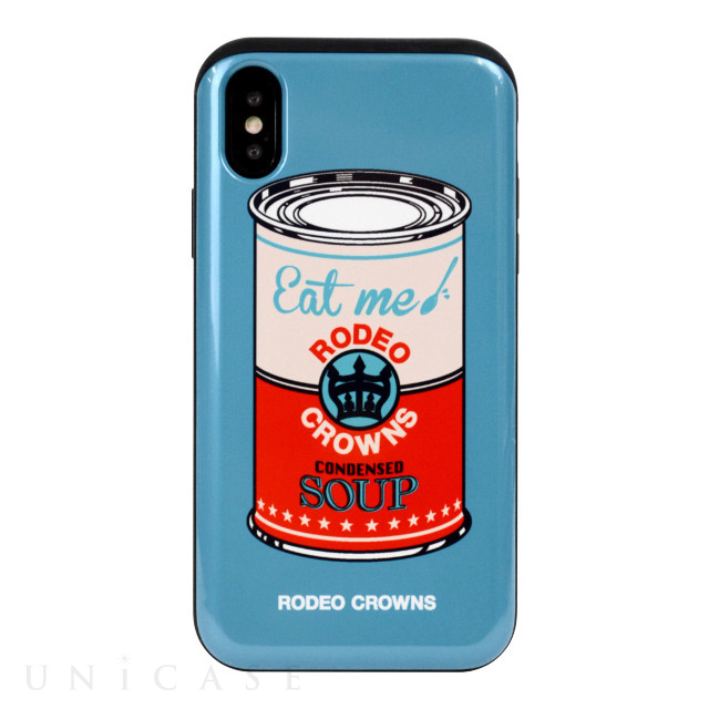 【iPhoneXS/X ケース】RODEO CROWNS カード収納型背面ケース (スープ/BLUE)