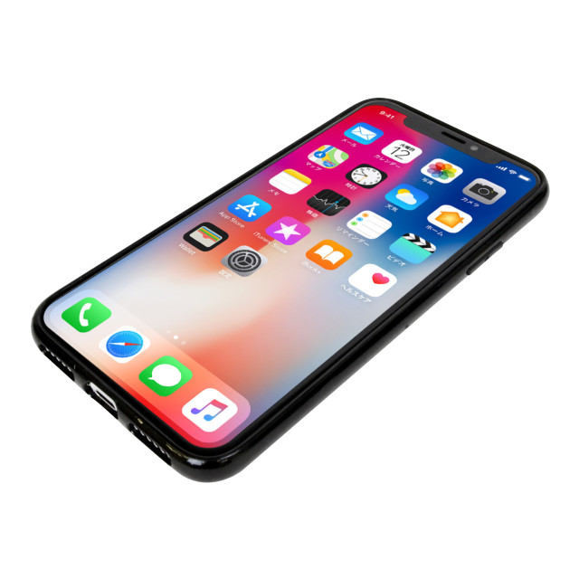 【iPhoneXS/X ケース】TPU＋PCハイブリッド クリアケース (ブラック)サブ画像