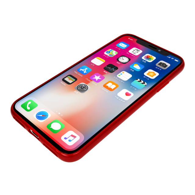 【iPhoneXS/X ケース】TPU＋PCハイブリッド クリアケース (レッド)goods_nameサブ画像